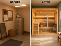 Indoor Traditional Sauna Built for Home Wellness, Nordic Aspen Interior, 7.5kW Heater, Tempered Glass — product view 4