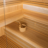 Indoor Traditional Sauna Built for Home Wellness, Nordic Aspen Interior, 7.5kW Heater, Tempered Glass — product view 8